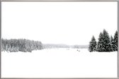 JUNIQE - Poster met kunststof lijst White White Winter -13x18 /Grijs &