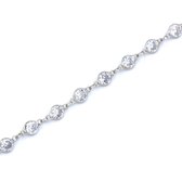 2bs jewelry armband, zilveren dames armband met Zirkonia, voor haar, 16+3 cm.