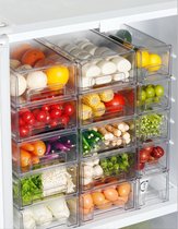 Koelkastbak met lade - Transparante koelkast organiser - stapelbaar