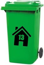 3 Stuks Container huisnummer sticker | Kleur Zwart | Containersticker | Prullenbak sticker | Kliko sticker | 21x24 cm