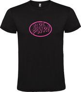 Zwart t-shirt met 'Girl Power / GRL PWR'  print Roze  size S