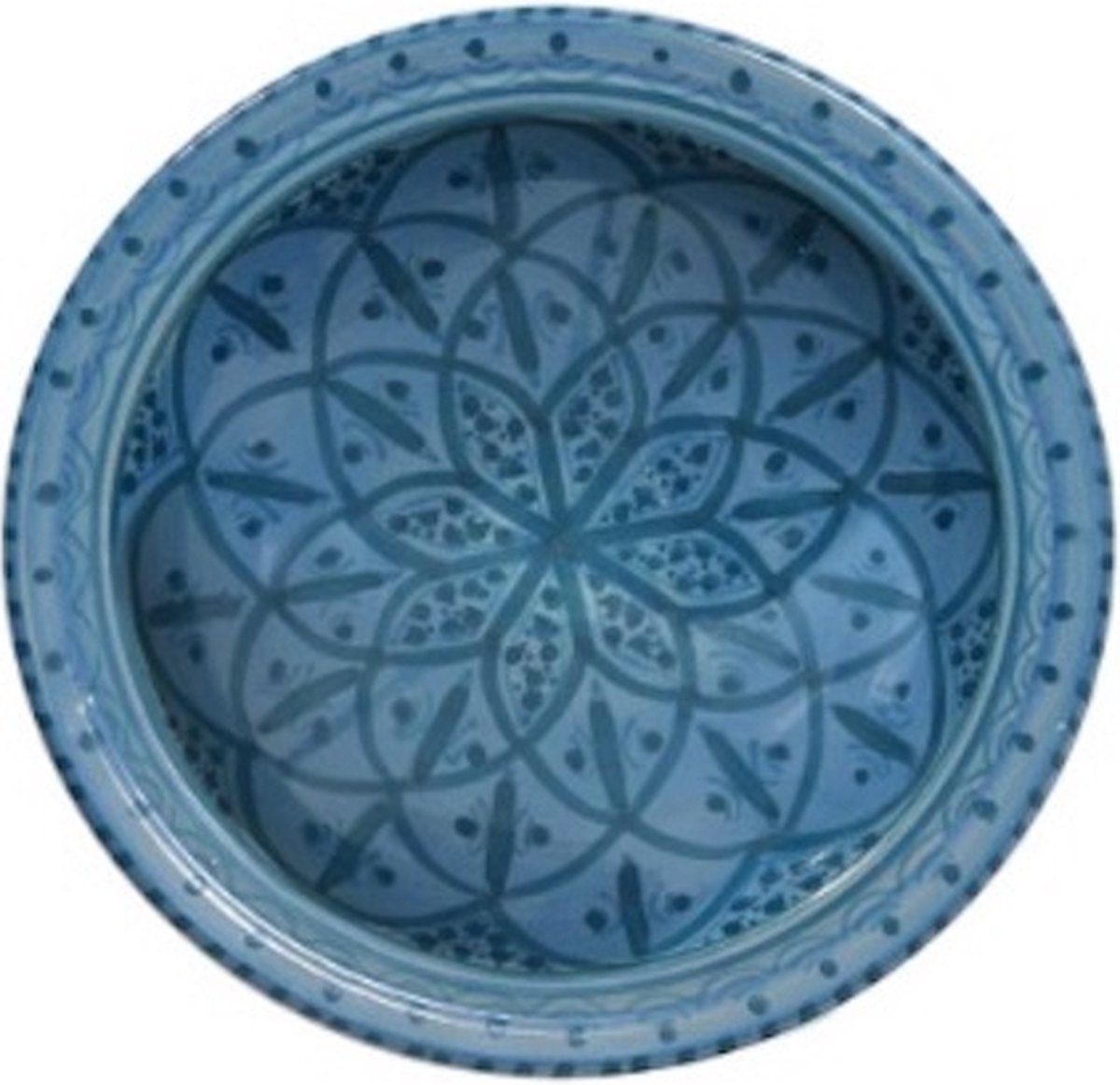 HKliving - keramiek schaal souk - blauw set van 2