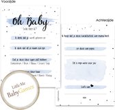 BSG409 Oh Baby! Babyshower invulkaarten BLUE /blauw (20 stuks) - Babykaarten - Babyvoorspellingen - Babyshower - Babyshowerspelletjes - Gender Reveal