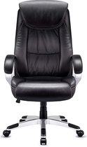Luxiqo® Bureaustoel - Burostoel - Bureaustoel met Nekkussen & Verstelbaar Rugkussen - Verstelbare Zithoogte - Lumbar Support - Kunstleer - Zwart