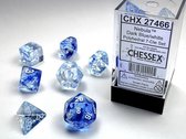 Chessex Nebula Dark Blue/white Polydice Dobbelsteen Set (7 stuks)