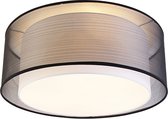 QAZQA drum-neutron - Moderne Plafondlamp - 3 lichts - Ø 500 mm - Zwart - Woonkamer | Slaapkamer | Keuken