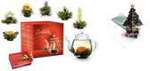 Theebloemen Cadeauset Creano - Theebloemen cadeauset met glazen theekan - theebloemen geschenkset met 3D KERST kaart - Complete KERST cadeau
