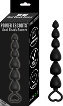 Power Escorts - Anal Beads Runner - Anal beads - Trendy zwart - Silicone - Xtra Long Size - 18,5 Cm - stoere Cadeaubox - BR188