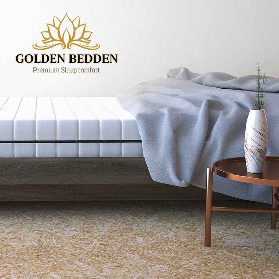 Golden Bedden - een person - 90x200x25 cm Koudschuim HR 45 medium - Anti-allergische wasbare hoes met rits.