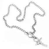 Dottilove Roestvrij Stalen Dames Cubaanse Ketting Egyptische Ankh Kruis + Cadeauzakje