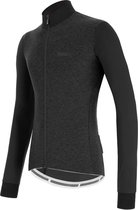 Santini Fietsshirt Lange Mouwen Heren Zwart - Colore Puro LS Thermal Jersey Black - 5XL