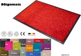 Wash & Clean vloerkleed / entree mat, droogloop, ook voor professioneel gebruik, kleur "Tomato" machine wasbaar 30°, 150 cm x 90 cm.