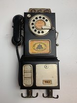 Retro kapstok telefoon-look zwart