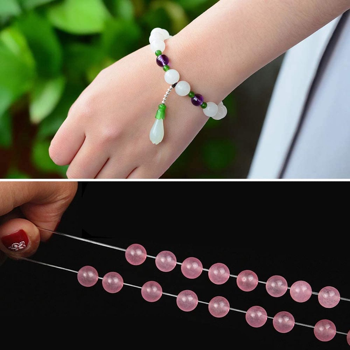 Elastisch Draad Sieraden 0,7 mm Transparant – Kralen Draad / Rijgdraad 100 m – Voor Armbandjes Maken & Sieraden — afbeelding 3