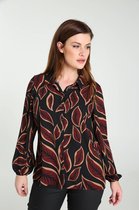 Cassis Dames Hemd met knoopjes en motief - Outdoorblouse - Maat 44