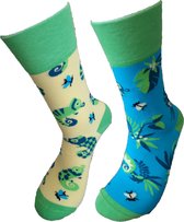 Verjaardag cadeau - Reptiel afbeelding - Grappige sokken - Reptiel sokken - Leuke sokken - Vrolijke sokken - Mismatch Sokken - Luckyday Socks - Cadeau sokken - Socks waar je Happy