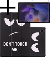 Samsung Galaxy Tab A8 Hoesje Met Screenprotector Zwart Book Case Cover Met Screen Protector - Don't Touch Me