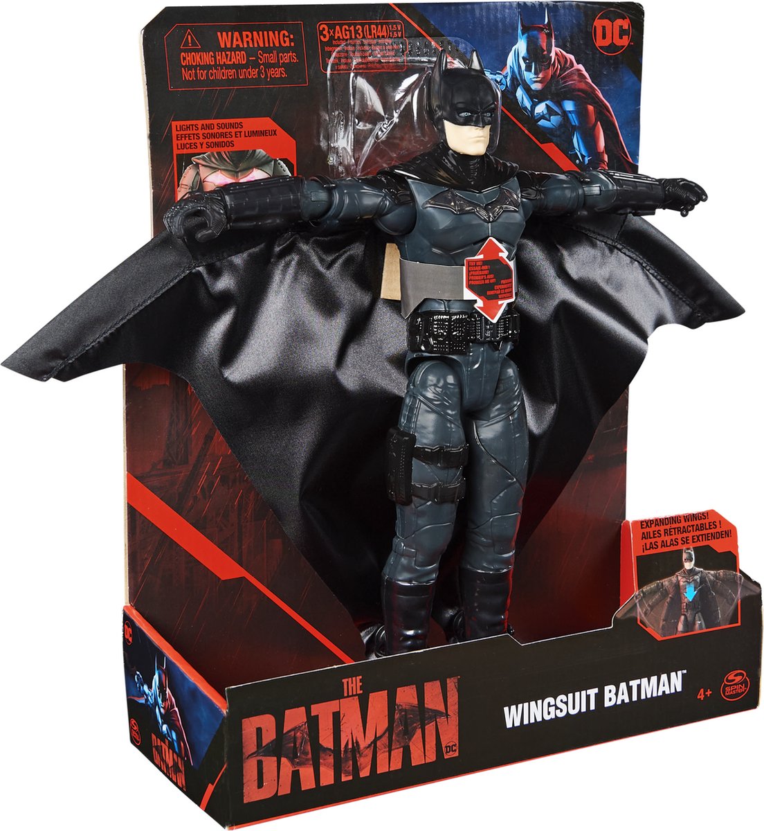 DC Comics, Batman Batmobile avec figurine Batman de 10 cm, effets sonores  et lumineux, Pièce à collectionner du film Batman, Jouet pour garçons et  filles à partir de 4 ans 