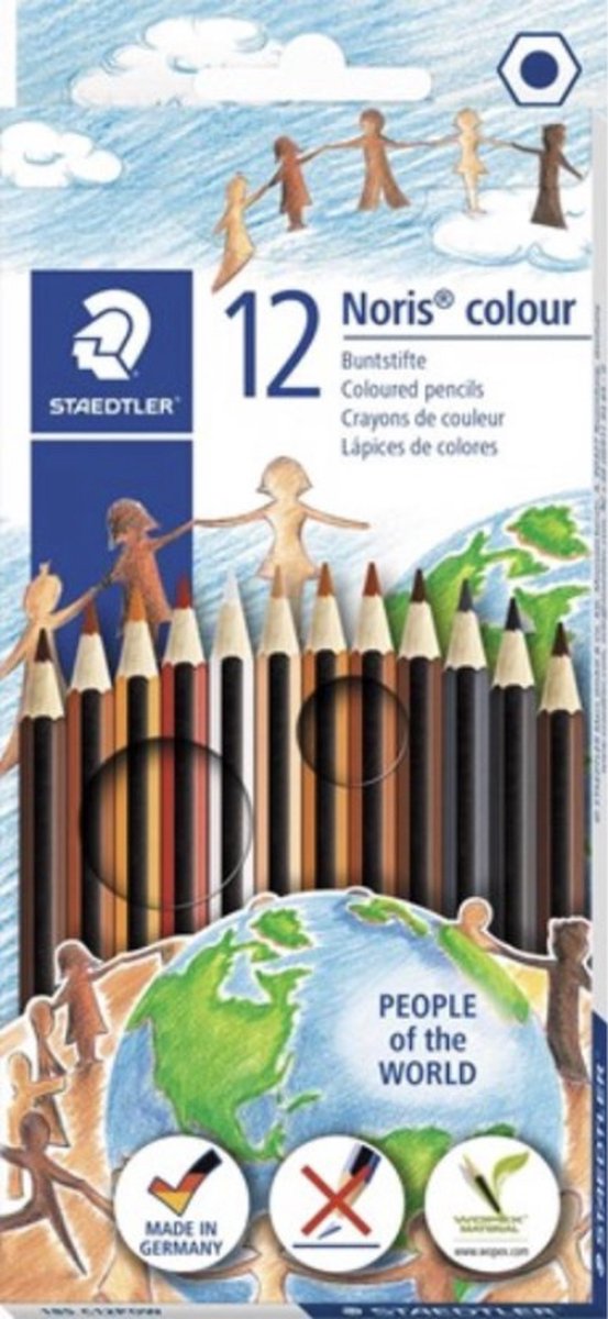 Staedtler beige Potloden Set - 12 Stuks - beigepotloden - People of the World Potloden - Colour me Potloden