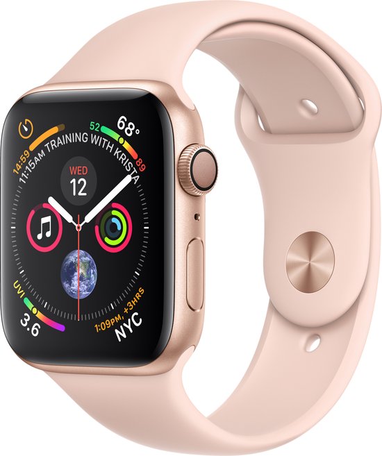Apple Watch Series 4 - 44 mm - goud met roze bandje | bol.com
