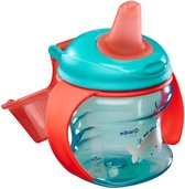 Vital baby - oefenbeker - drinkbeker - leren drinken - met verwijderbare handvatten en tuit -BPA vrij - 190 ml - vanaf 4maanden - blauw