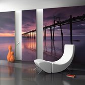 Fotobehangkoning - Behang - Vliesbehang - Fotobehang - Houten pier - 450 x 270 cm