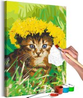 Doe-het-zelf op canvas schilderen - Dandelion Cat.
