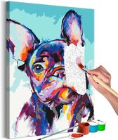 Doe-het-zelf op canvas schilderen - Bulldog Portrait.