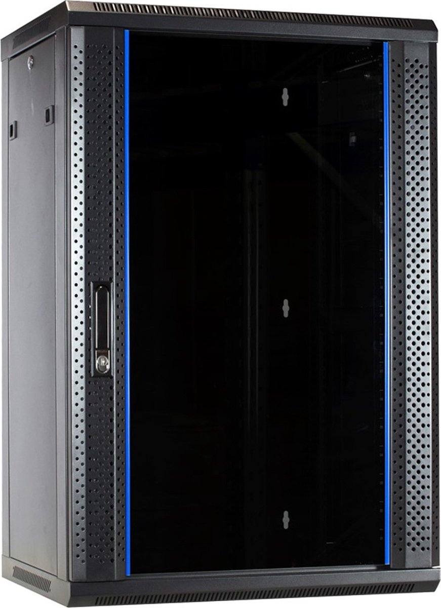 DSIT 18U wandkast ongemonteerd met glazen deur 600x450x900mm (BxDxH) - serverbehuizing - serverrack - serverkast - 19 inch