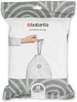 Brabantia PerfectFit Sacs poubelle Code H (50-60 litres), Distributeur 40 pièces
