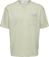 SELECTED HOMME WHITE SLHLOOSEROALD SS O-NECK TEE W  T-shirt - Maat L