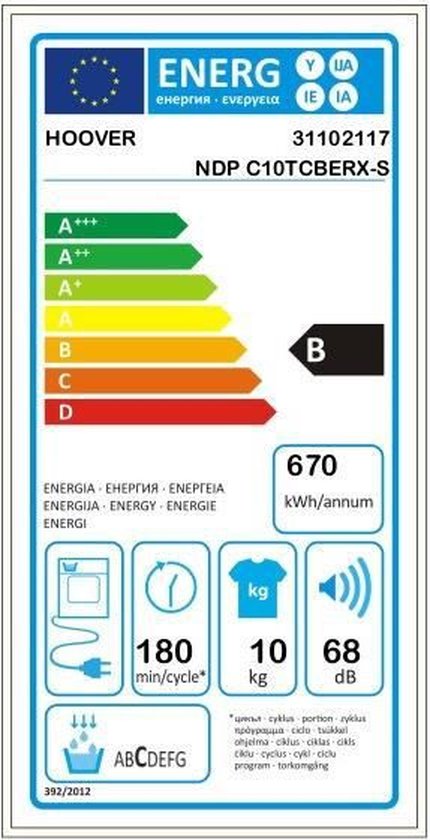 HOOVER NDPC10TCBERX-S - Fiche technique, prix et avis