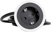 Bachmann Pix - Inbouw stopcontact - 1x 230V - zwart + wit + RVS-look - 2 meter aansluitsnoer