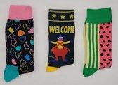 Crazy Soxx - 3 paar vrolijke Sokken - Grappige Sokken - Funny Socks - Humor - Happy