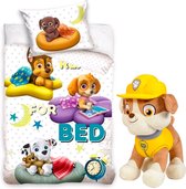 Paw Patrol Baby dekbedovertrek-100 X 135 cm- 100% katoen- incl. pluche pop  Rubble 27 cm