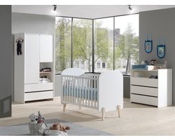 Vipack Complete babykamer Kiddy met commode, opzet en kast 2-deurs - 60 x 120 cm - wit