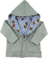 Double-sided Reversible Hoodie - Tiger - Mint ( 3-6 maand )