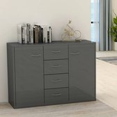 Decoways - Dressoir 88x30x65 cm spaanplaat hoogglans grijs