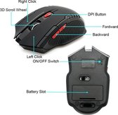 Verticale draadloze ergonomische muis. USB 2.4 G, 800/1200/1600 DPI met 2 AAA batterijen Zwart