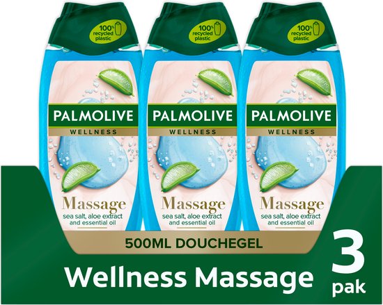Palmolive Wellness Massage Douchegel - 3 x 500ml - Voordeelverpakking
