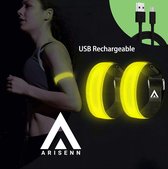 Arisenn.com OPLAADBAAR LED LIGHTNING BAND GEEL|3 standen | Reflecterende Hardloop Verlichting - Hard