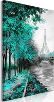 Schilderij - Paris Channel (1 Part) Vertical Green.