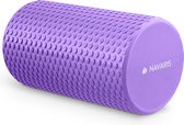 Navaris foam roller 30 cm - Roller voor pilates, yoga en oefeningen - Massage roller met diameter 15 cm - Voor beginners en gevorderden - Violet