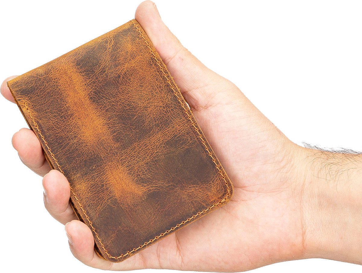Pulledro echt leer Cardholder Pasjeshouder Portemonnee met venster - Antic Coffee