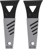 2x stuks kunststof ijskrabber zwart/grijs 18 cm - Ruiten krabbers - Auto accessoires winter