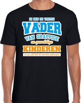 Ik ben de trotse vader van geweldige kinderen cadeau t-shirt - zwart voor heren - verjaardag / bedankt shirt / Vaderdag M