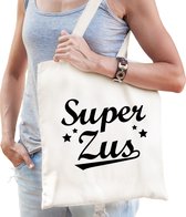 Super Zus katoenen cadeau tasje wit voor dames - Verjaardag / bedankt cadeau