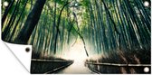 Poster de jardin Forêt de bambous à Arashiyama au Japon - 80x40 cm - Décoration murale Outdoor - Poster jardin - Toile jardin - Poster clôture - Tableau jardin