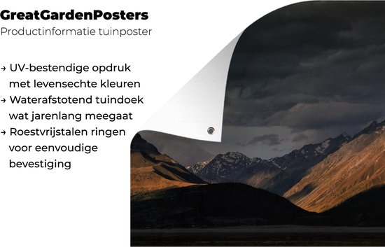 Dark sky over Aoraki National Park / Mount Cook on South Island Garden Poster 160x120 cm - Garden Canvas / Outdoor Peintures for Outdoor (décoration de jardin) XXL / Groot format!