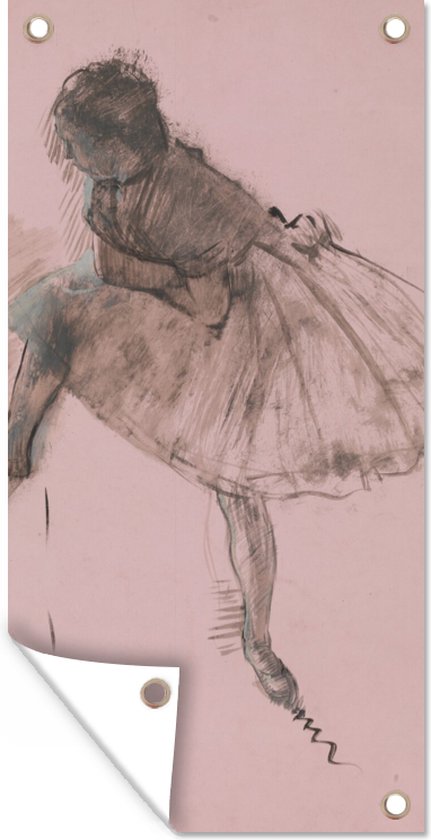 Schuttingposter Studie van een balletdanser - Schilderij van Edgar Degas - 100x200 cm - Tuindoek